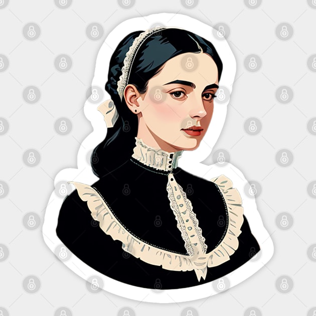 Young Victorian Nurse with Tired Eyes Sticker by CursedContent